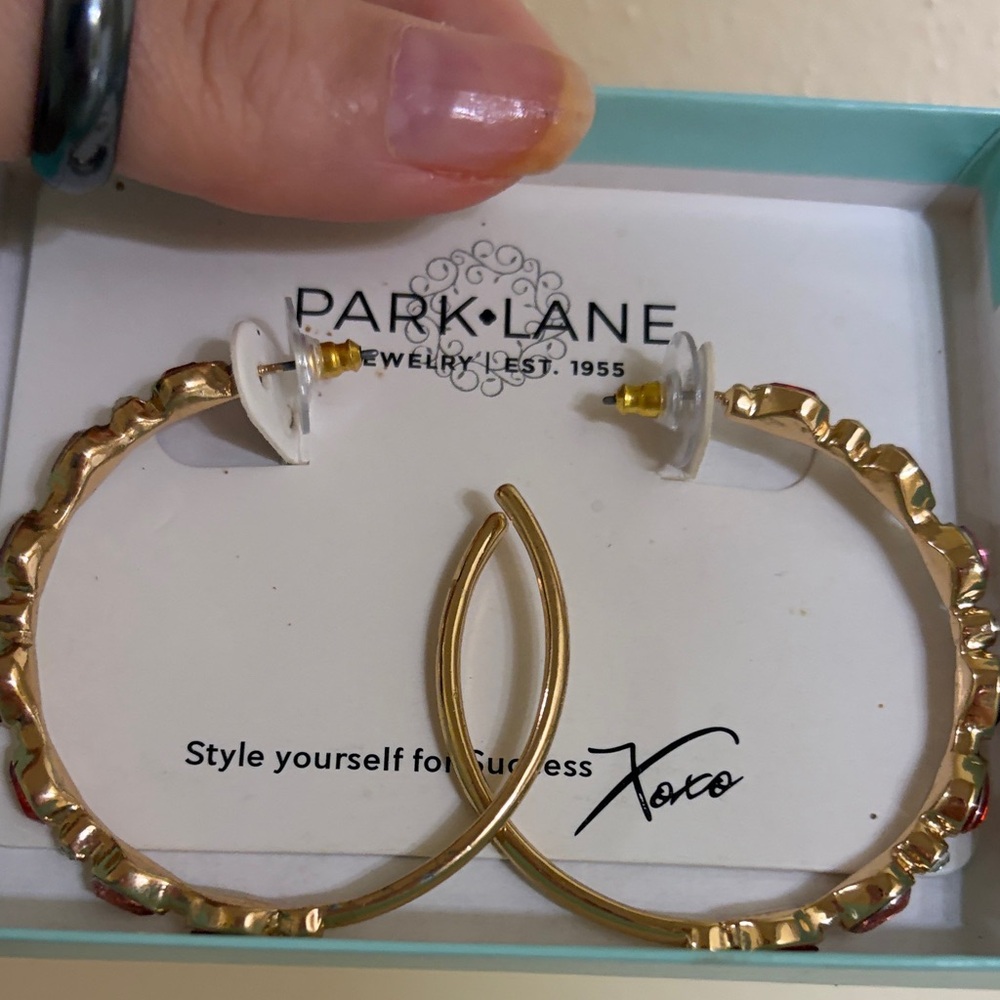 Park Lane Shimmering Gold Scalloped Hoop Earrings